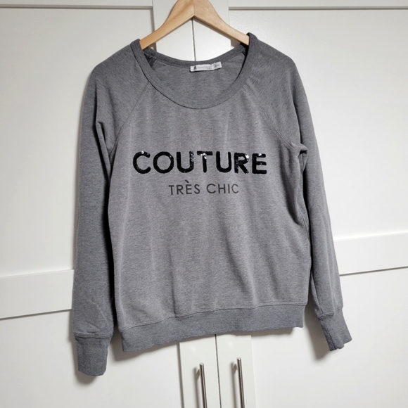 Revolution Tops - SOLD ---- Revolution Sweatshirt - "Couture Très Chic" With Sequins (M)